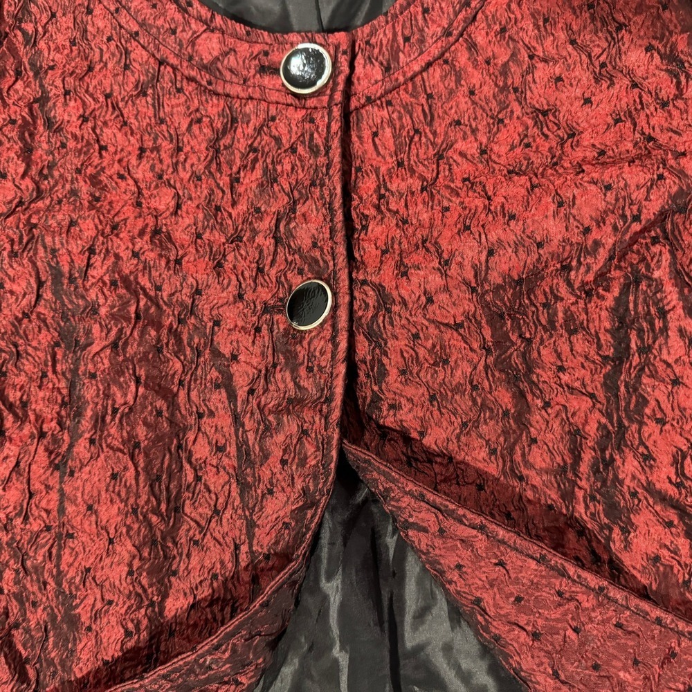 Whimsigoth Textured Blazer 2X Notations Women Crinkled Satin Dark Academia - Picture 7 of 9